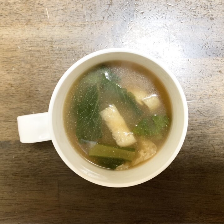 味噌汁レシピ　小松菜と油揚げのお味噌汁
